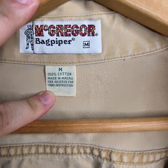 McGreggor Bagpiper, Tan Long Sleeve Button-Up Shirt, Mens, Medium - Picture 3 of 8